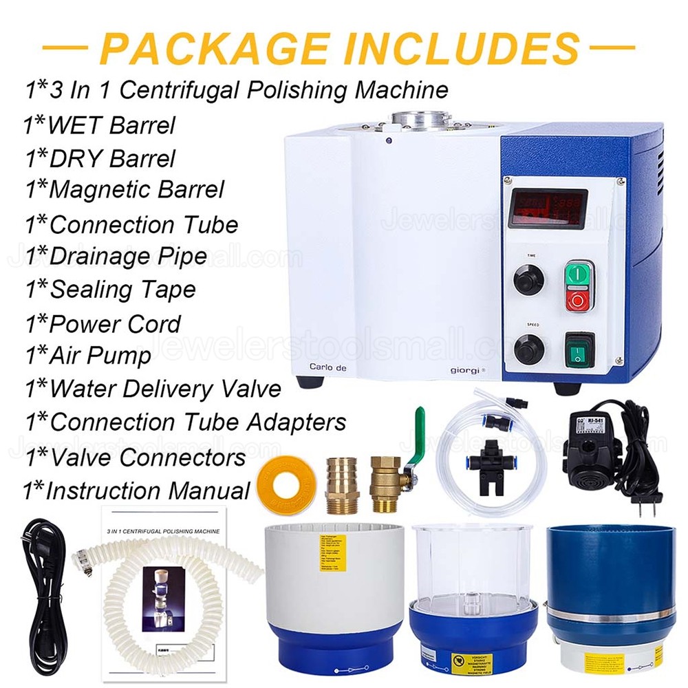 3 In 1 Benchtop Rotary Magnetic Vibratory Tumbler Wet & Dry Polisher Jewelry Polishing Machine